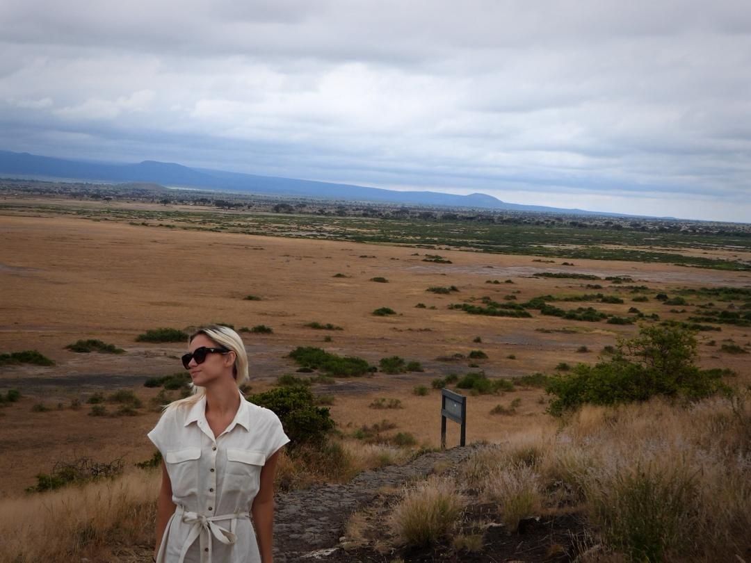 Ms. Alicia on the Kenyan plains